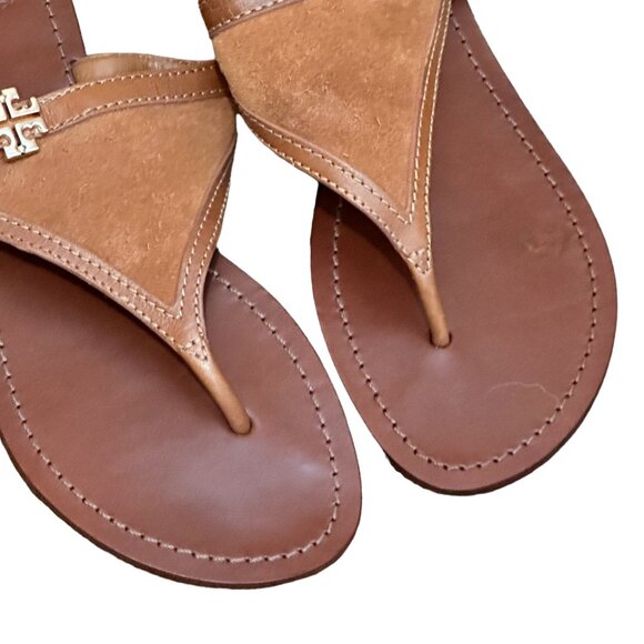 Tory Burch Suede With Leather Trim Sandal, Chestnut, Size 9 - Picture 5 of 9